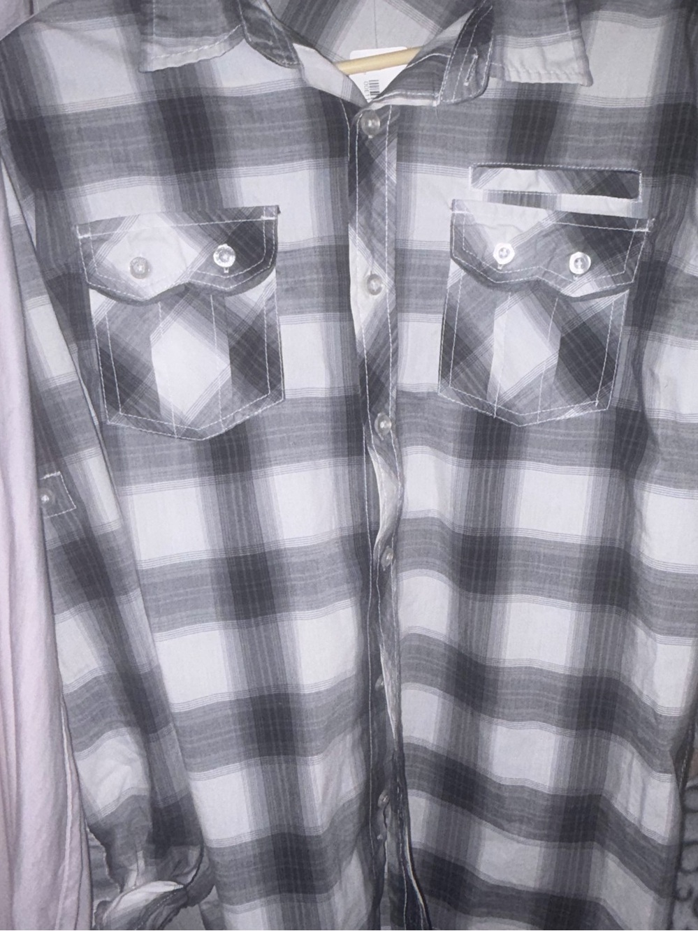 South Pole Gray Plaid Button-Down Shirt